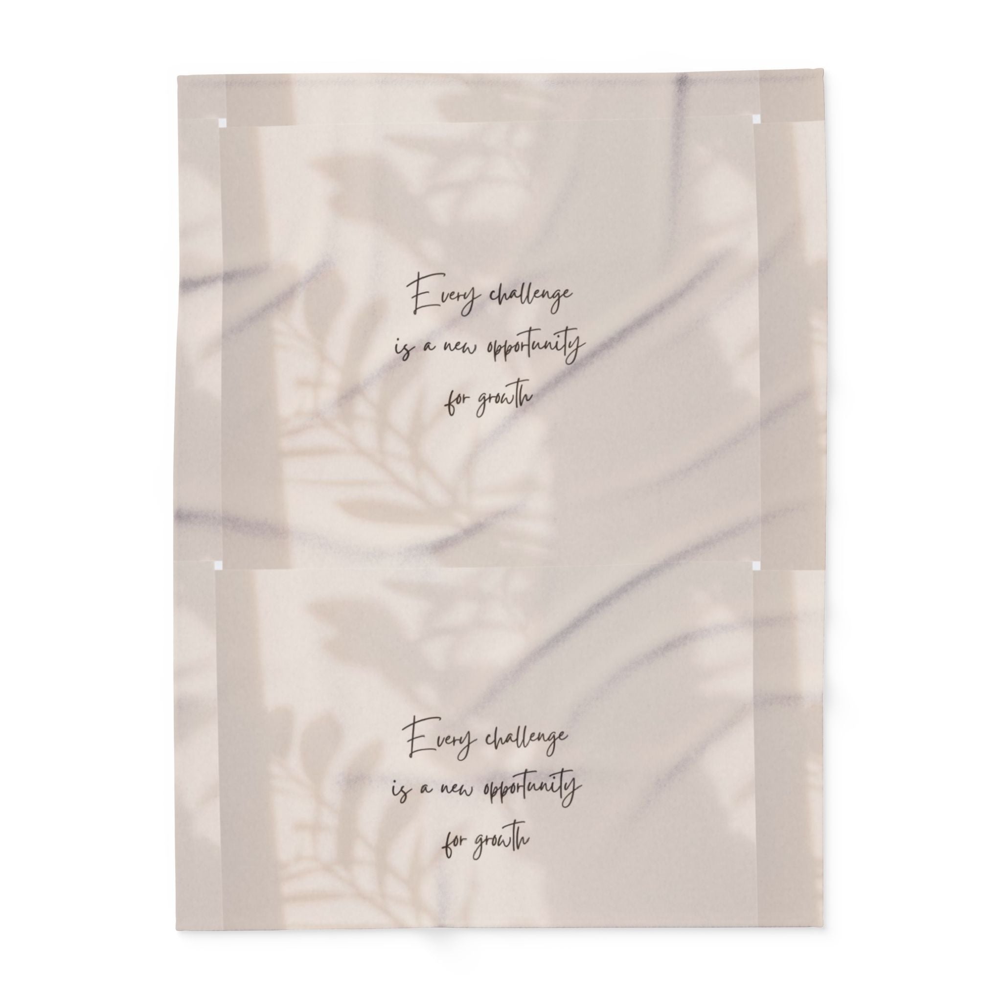 Cozy Inspirational Fleece Blanket - Every Challenge is an Opportunity Gift, Decorative Throw, Home Comfort, Motivational Decor Printify