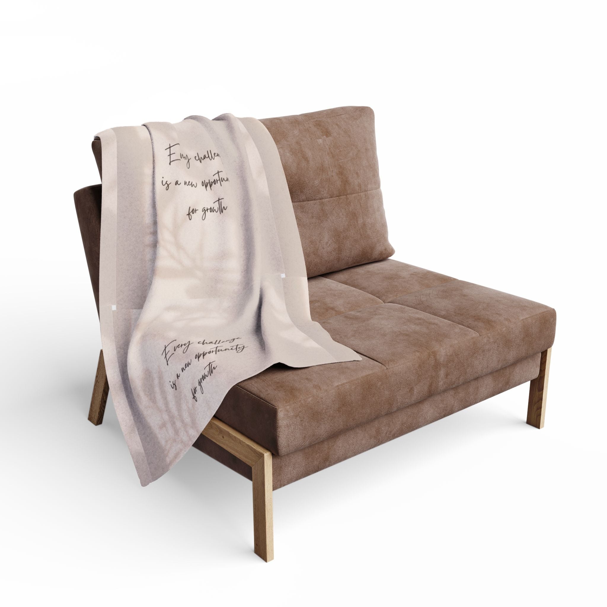 Cozy Inspirational Fleece Blanket - Every Challenge is an Opportunity Gift, Decorative Throw, Home Comfort, Motivational Decor Printify