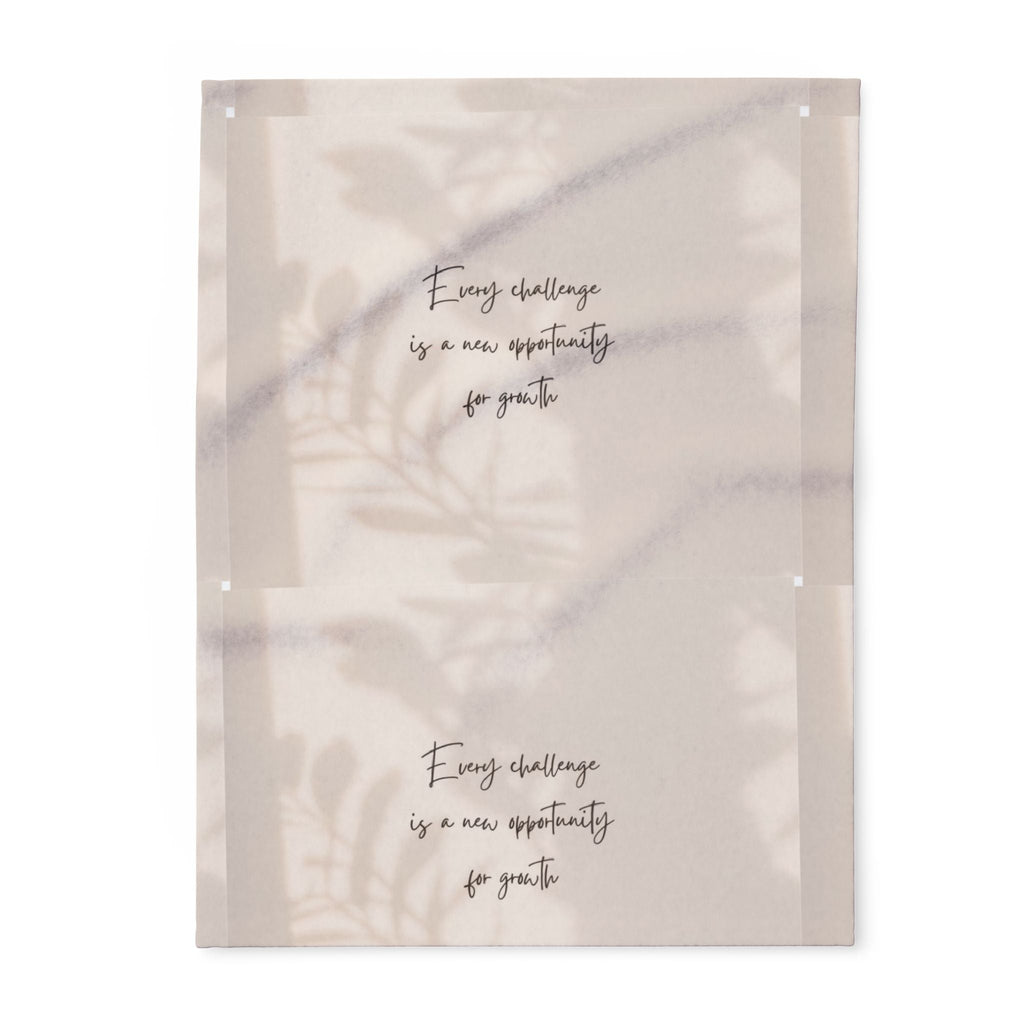 Cozy Inspirational Fleece Blanket - Every Challenge is an Opportunity Gift, Decorative Throw, Home Comfort, Motivational Decor Printify