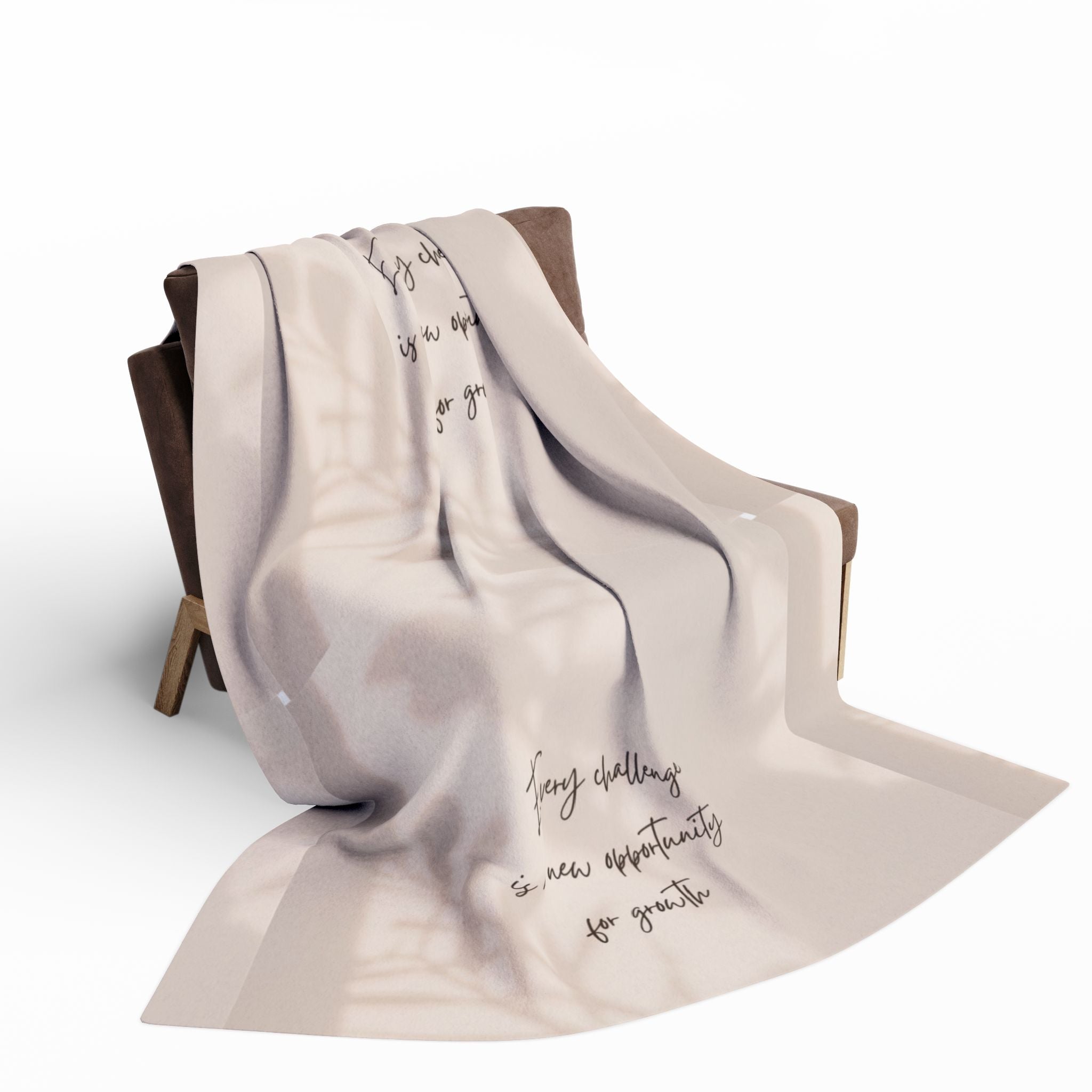 Cozy Inspirational Fleece Blanket - Every Challenge is an Opportunity Gift, Decorative Throw, Home Comfort, Motivational Decor Printify