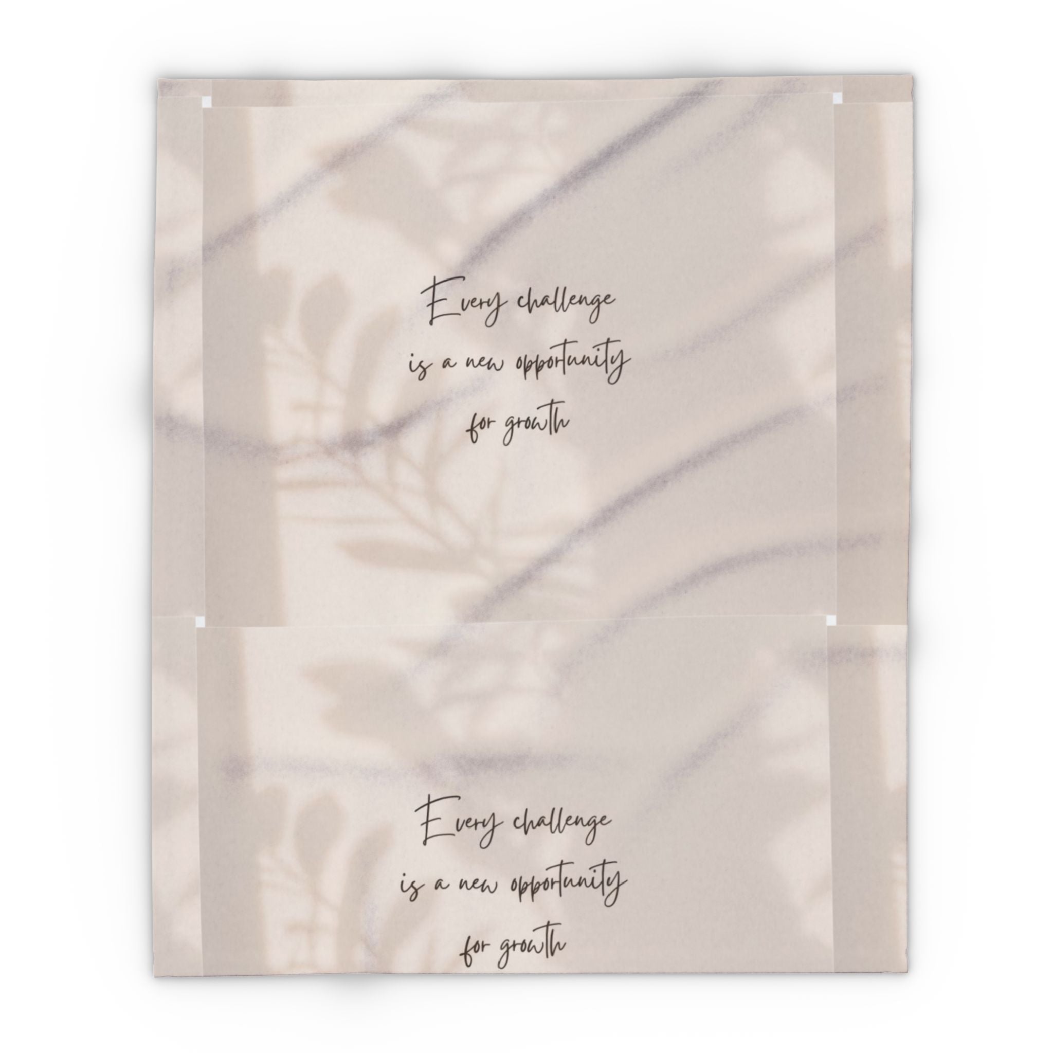 Cozy Inspirational Fleece Blanket - Every Challenge is an Opportunity Gift, Decorative Throw, Home Comfort, Motivational Decor Printify